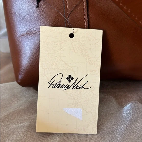 Patricia Nash Tan Leather Briefcase style Tote bag Heritage Amersham - Picture 16 of 16